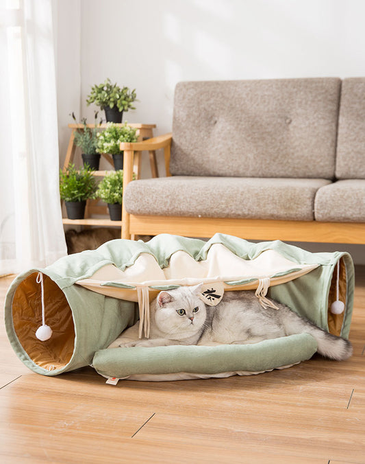 Collapsible fabric cat tunnel