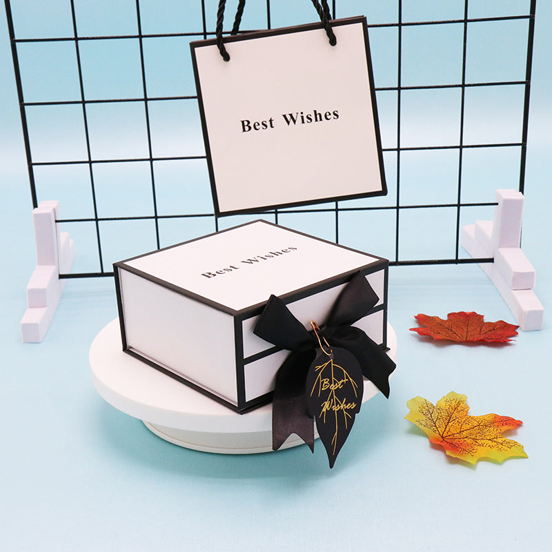 Clamshell gift box with matching gift bag