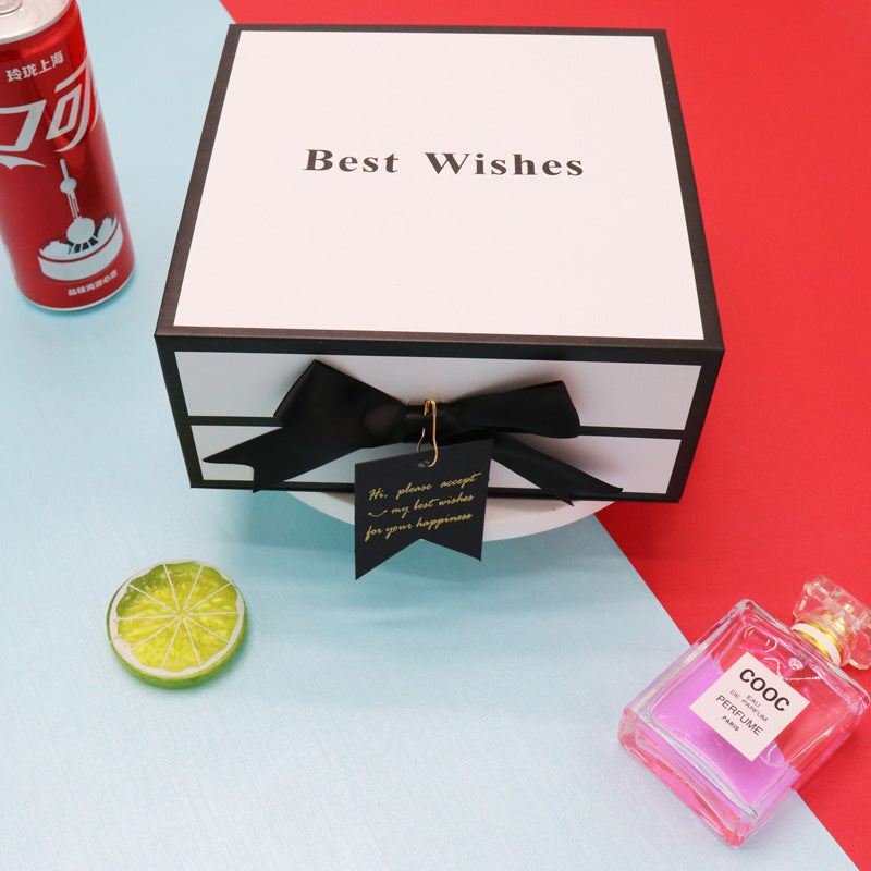 Clamshell gift box shown open