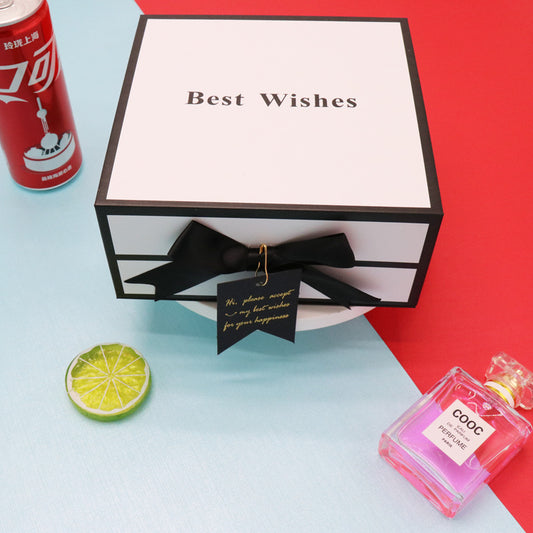 Clamshell gift box shown open
