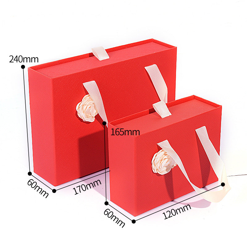 Wedding gift box in pink paper
