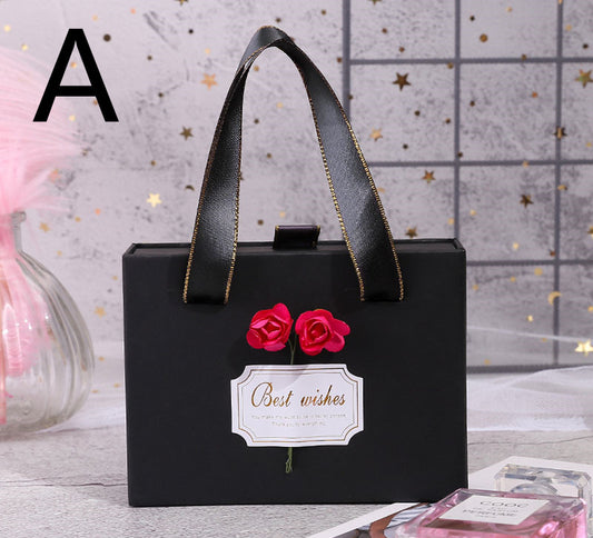 Small paper wedding candy favor box, front view