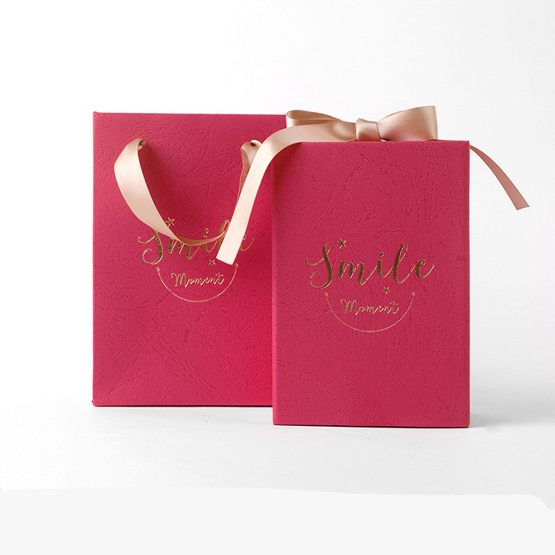 Small gift box foil-stamped detail close-up