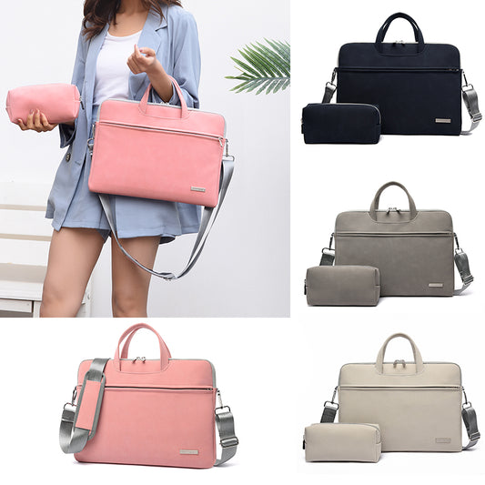 PU Leather Laptop Bag - Convertible Shoulder Briefcase - product photo 1 of 10