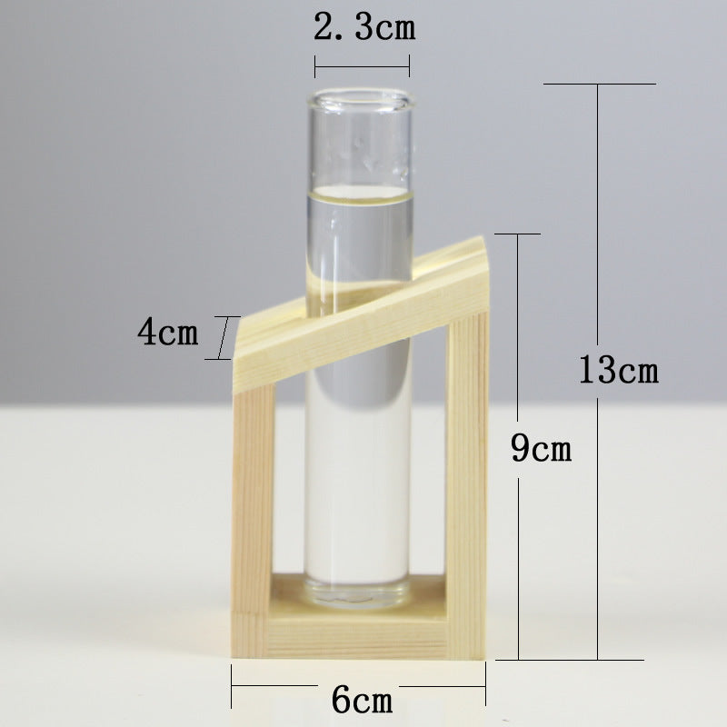 Wooden-base glass bottle plant vase - photo 4 of 11