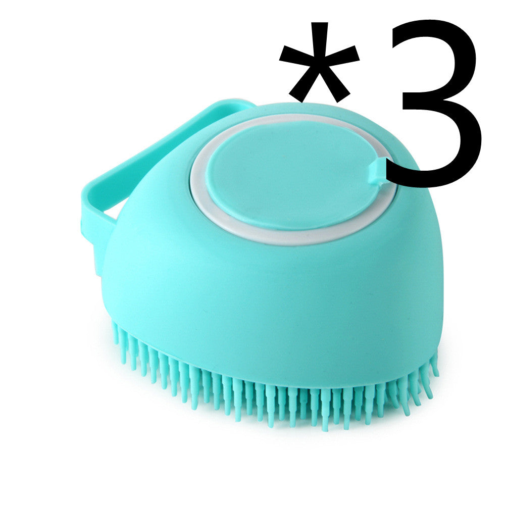 Silicone pet bath massage brush with shampoo dispenser for dogs and cats - view 6