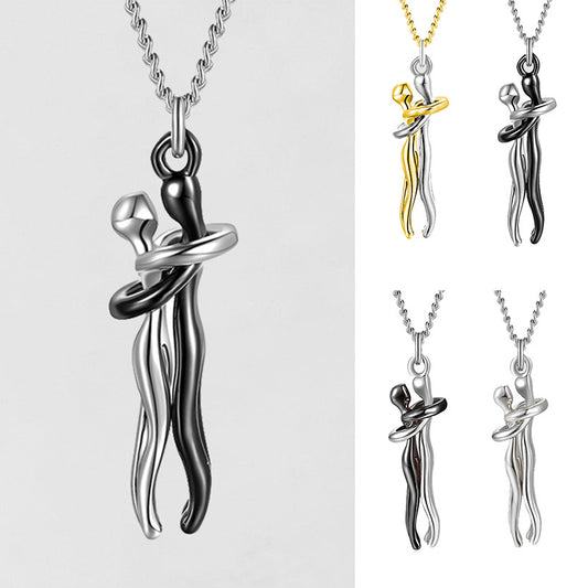 Hug pendant necklace for couples