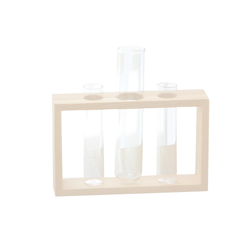 Wooden-base glass bottle plant vase - photo 10 of 11