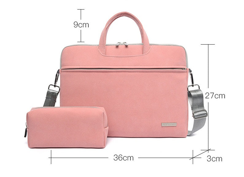 PU Leather Laptop Bag - Convertible Shoulder Briefcase - product photo 3 of 10