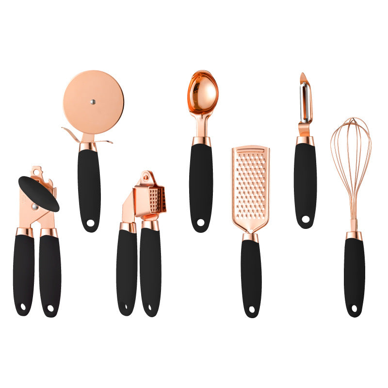 Copper-Plated Kitchen Peeler & Gadget Set with Storage Rack - product photo 12 of 12