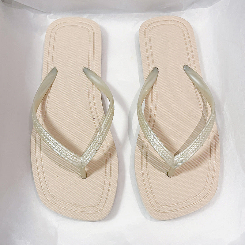 Women's casual beach flip-flops - top view