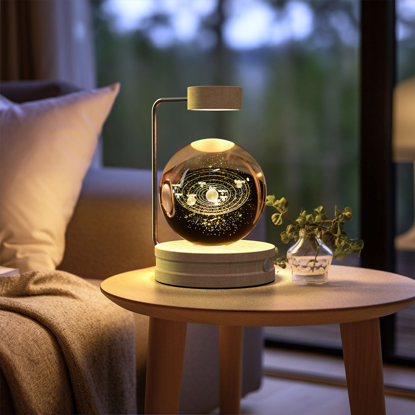 3D crystal night light with wood base, design option 2 of 51