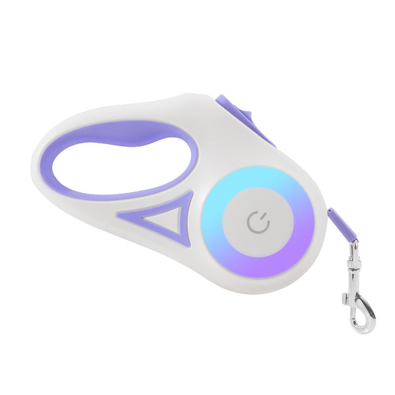 Dog leash LED spotlight illuminated
