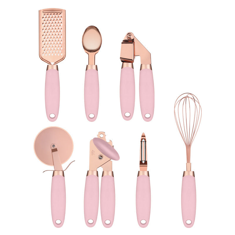 Copper-Plated Kitchen Peeler & Gadget Set with Storage Rack - product photo 5 of 8