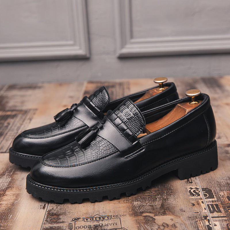 Close-up of tassel detail on shoe