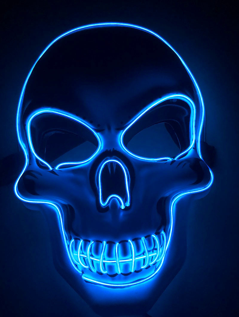 Skeleton mask in orange glow color