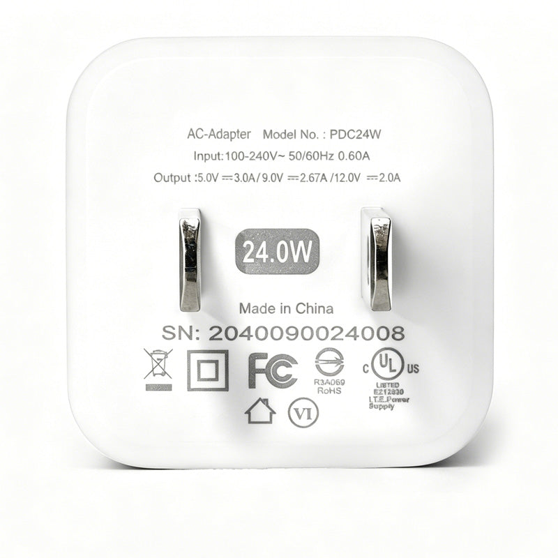 Close-up of USB-C port on charger