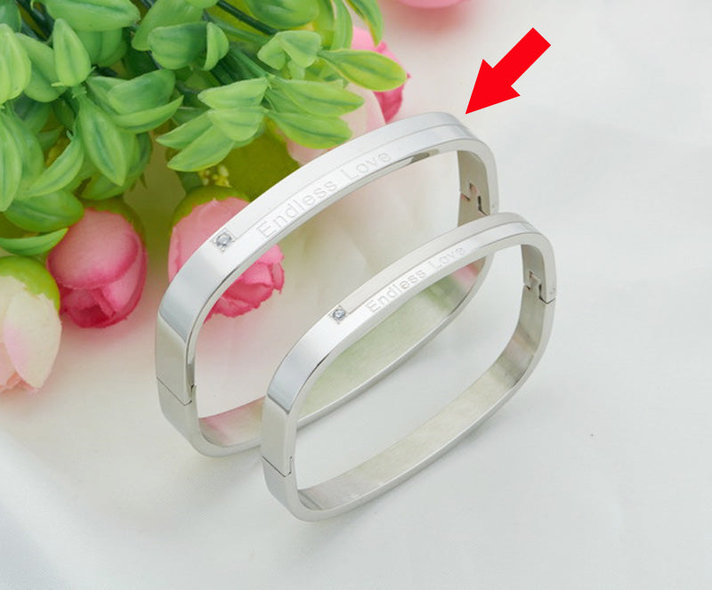 Titanium steel bracelet couple's pair