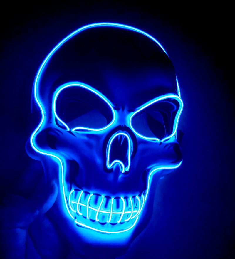 Skeleton mask side view showing adjustable strap