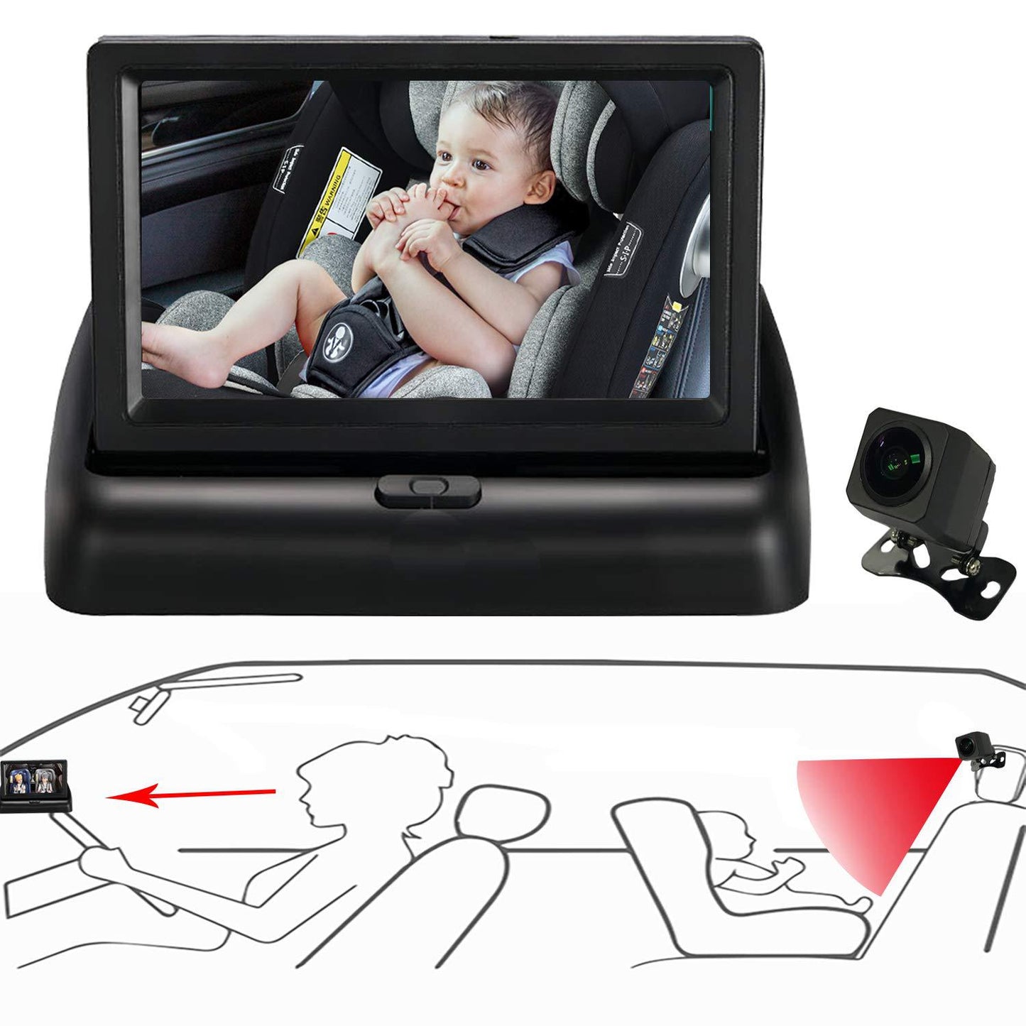 4.3 inch car reversing display monitor - front view