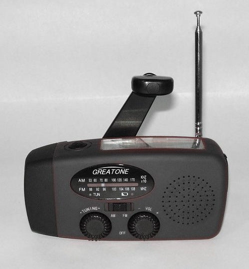 Solar & Hand Crank Emergency Radio Flashlight with USB Charging - product photo 2 of 12