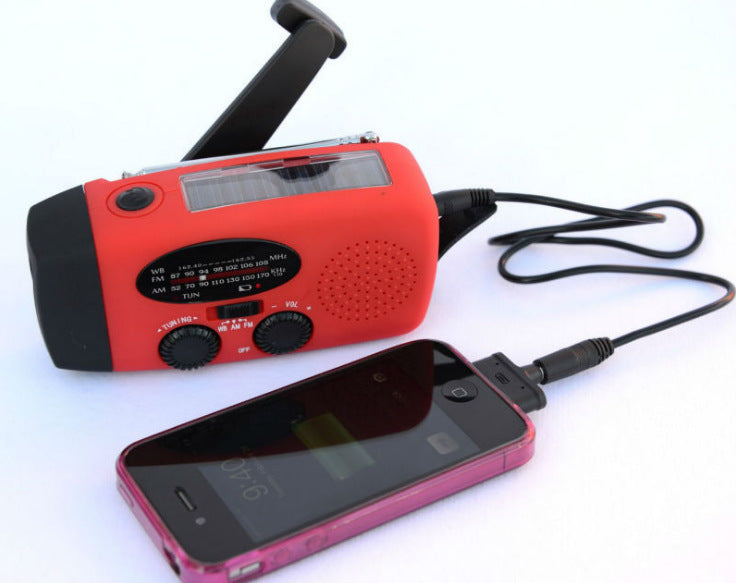 Solar & Hand Crank Emergency Radio Flashlight with USB Charging - product photo 9 of 12