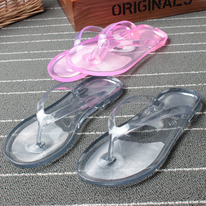 Crystal Clear Flat Flip Flops – Transparent Beach & Student Sandals - product photo 6 of 10