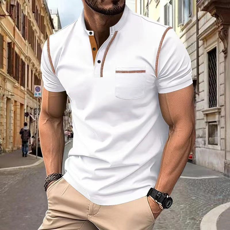 Men's Quick-Dry Polo Shirt – Henry Collar Breathable Cotton Tee - product photo 4 of 8