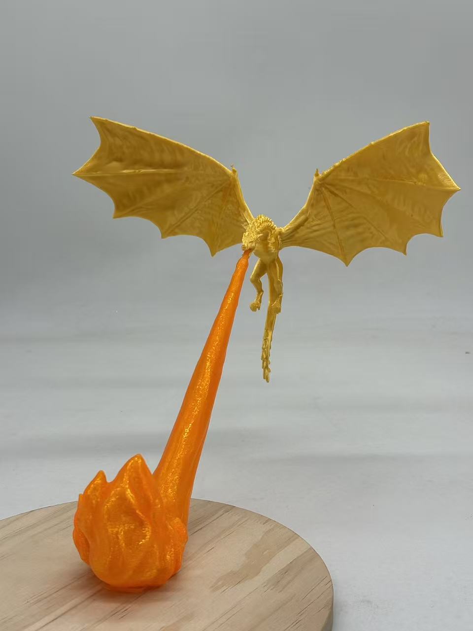 3D printed dragon bookshelf nook light with LED flame - view 10