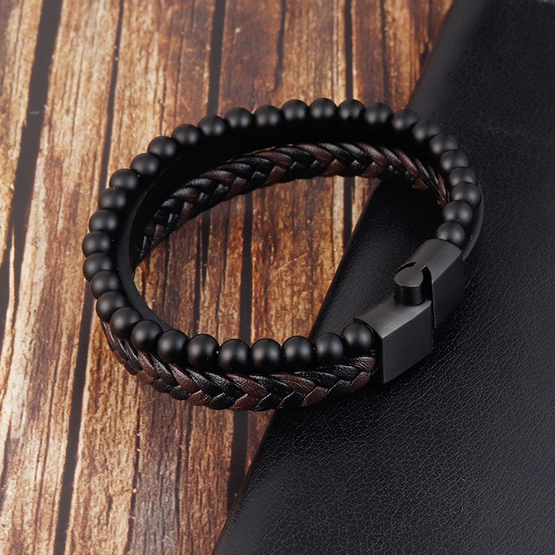 Men's Titanium Steel Geometric Bracelet, Polished