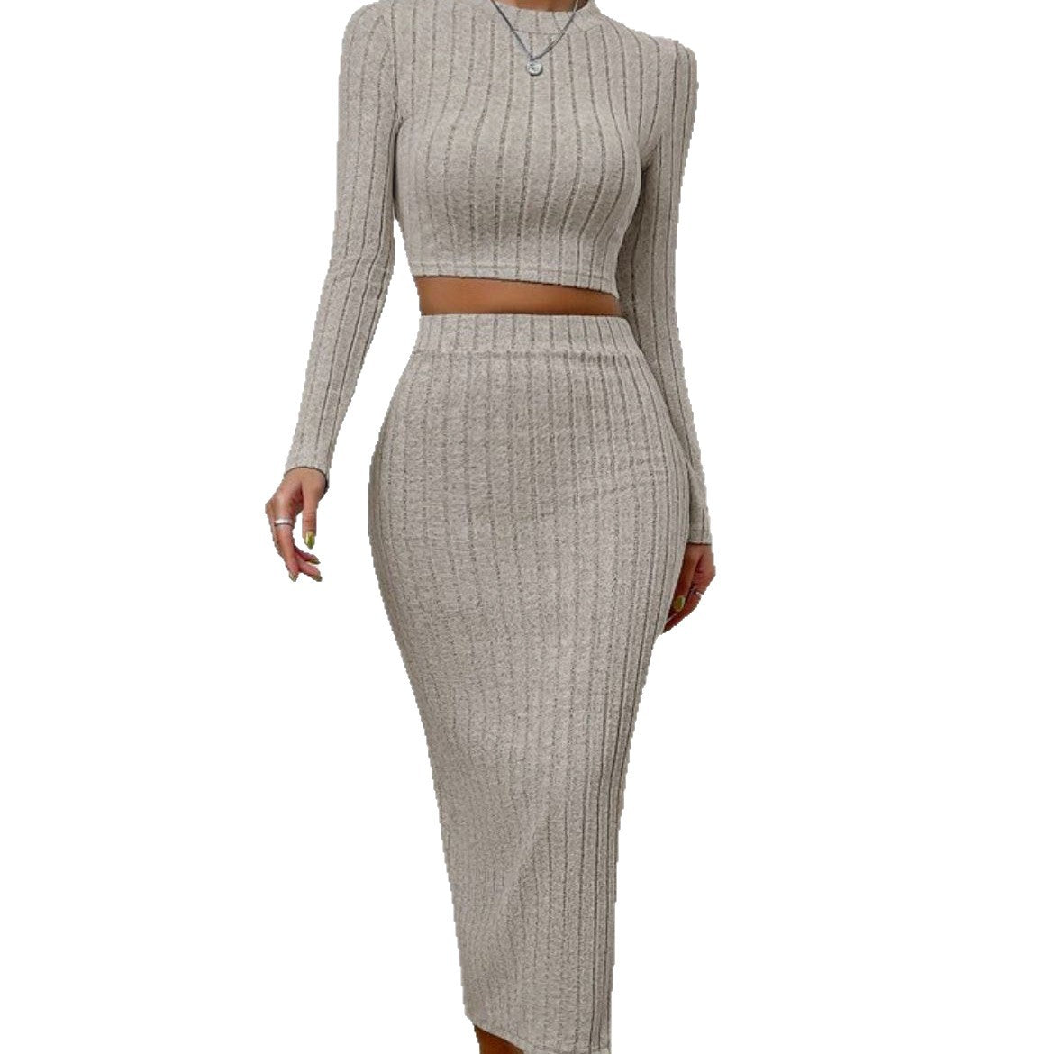 Knit sheath dress set - styled outfit look
