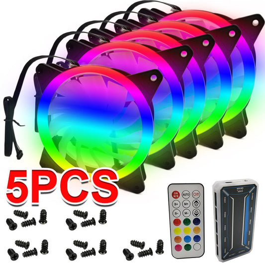 RGB PC case fans 5-pack with remote