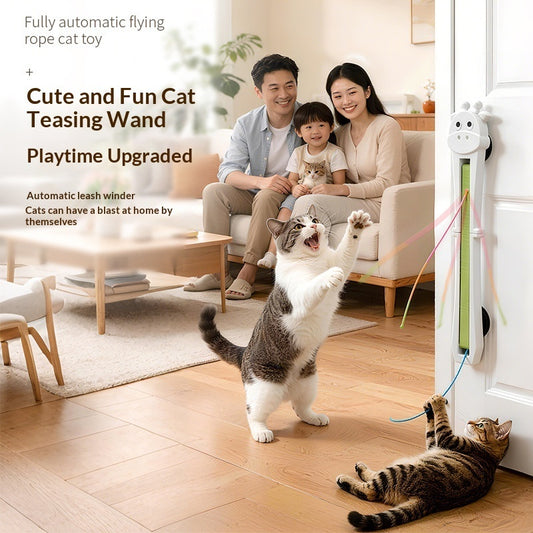 Wall-Mounted Electronic Cat Toy – Rechargeable Interactive Flying Rope - product photo 2 of 7