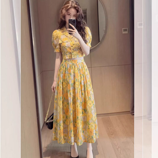 Floral skirt set - top detail