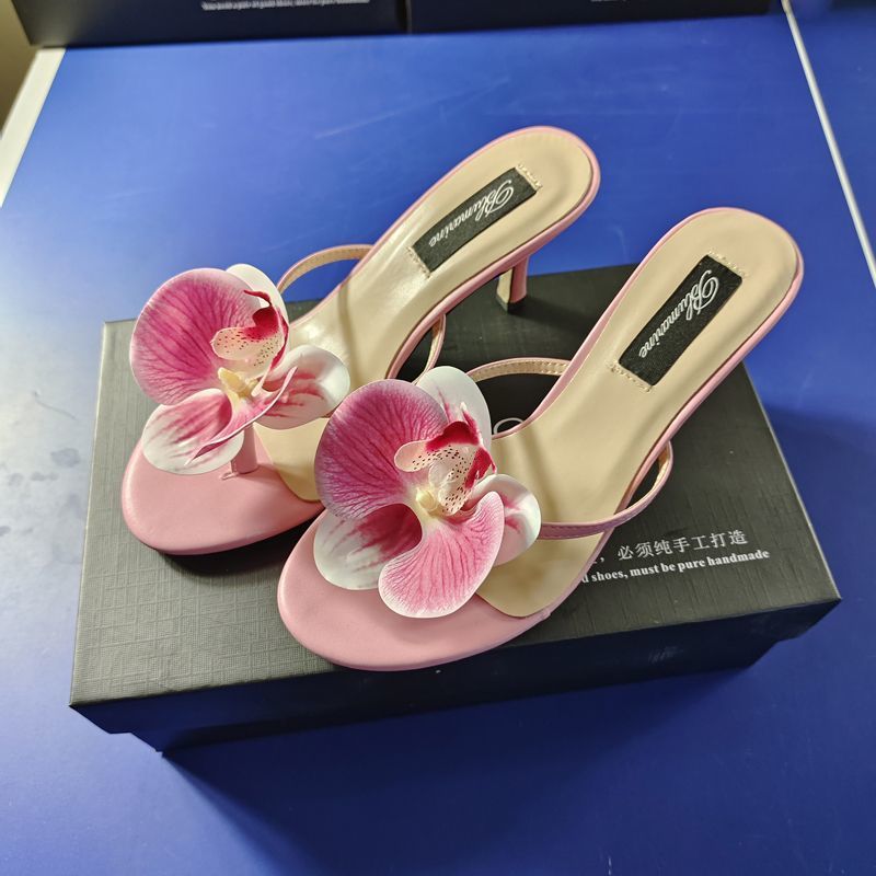 Flower Accent High Heel Slippers - photo 1