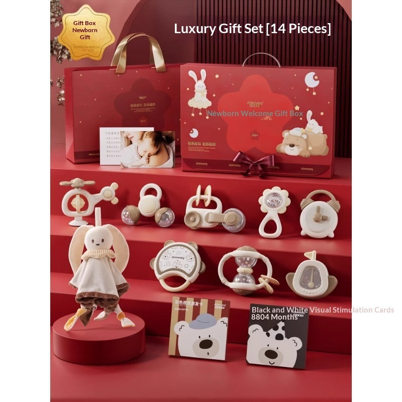Plush baby rattle toy set for sensory play – product photo 4