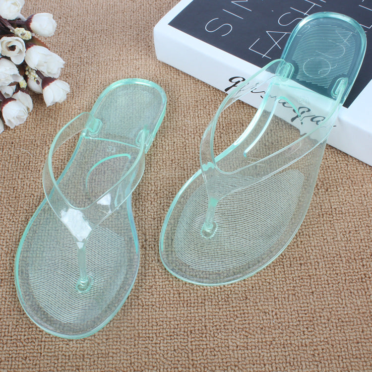Crystal Clear Flat Flip Flops – Transparent Beach & Student Sandals - product photo 8 of 10