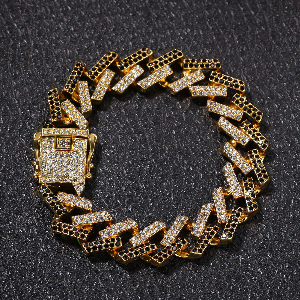 Gold-Plated Rhinestone Bracelet for Men - photo 5