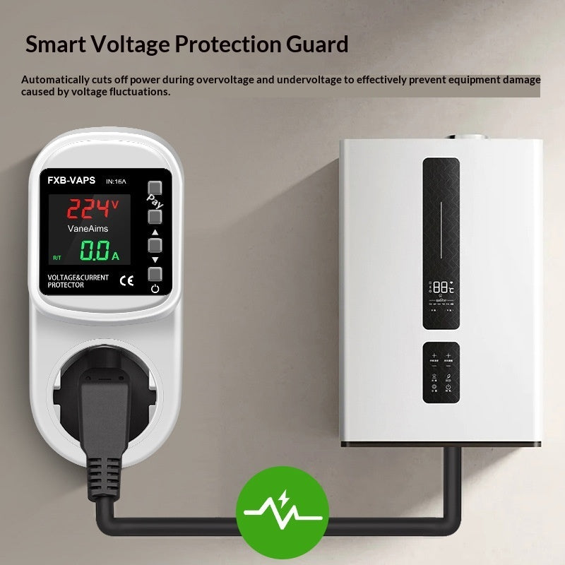self-resetting voltage protection socket, front view