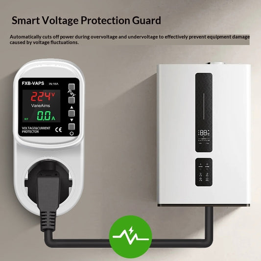 self-resetting voltage protection socket, front view