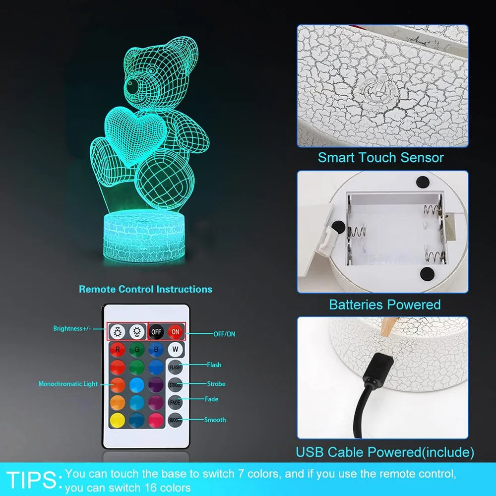 3D acrylic LED night light USB neon lamp - photo 4 of 13