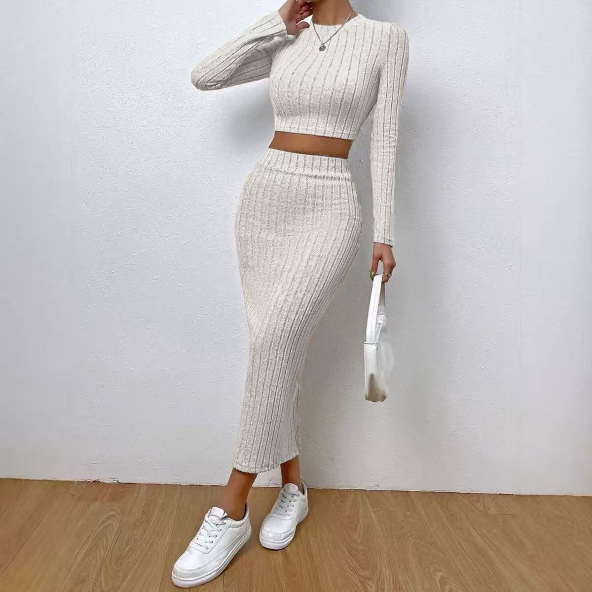 Knit sheath dress set - back view