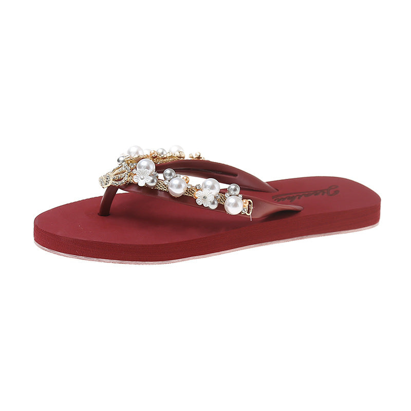 Flip-flops shown in pink colorway