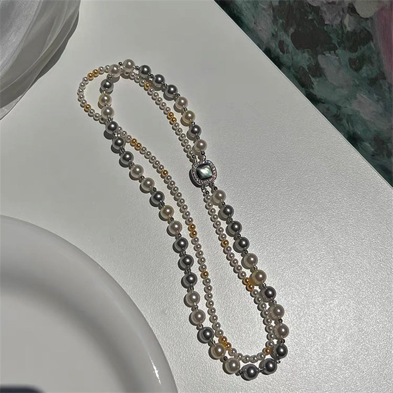 Micro-inlaid square dual-wear double-layer necklace - photo 4 of 7