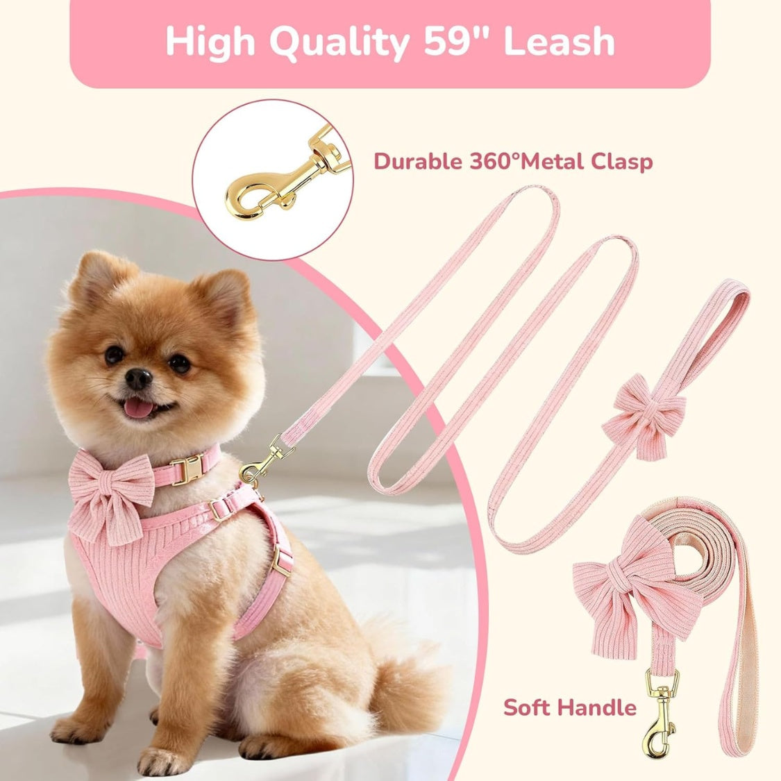 No-pull harness step-in design shown flat