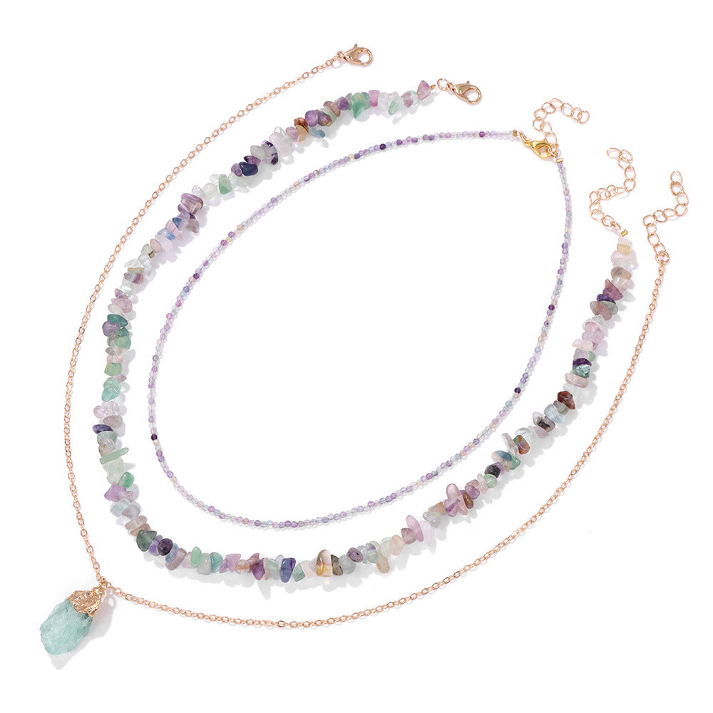 Natural Stone Bead Necklace – Retro Style Statement Necklace - product photo 6 of 8