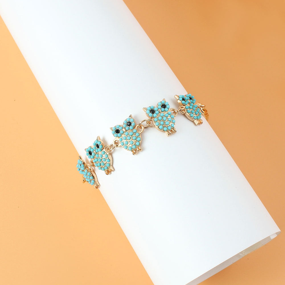 Vintage Owl Pendant Alloy Anklet - photo 3