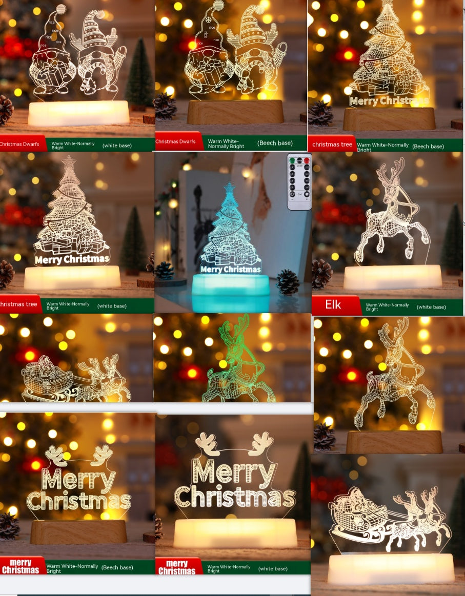 3D Acrylic LED Night Light – Christmas & Holiday Decorative Lamp - product photo 8 of 8