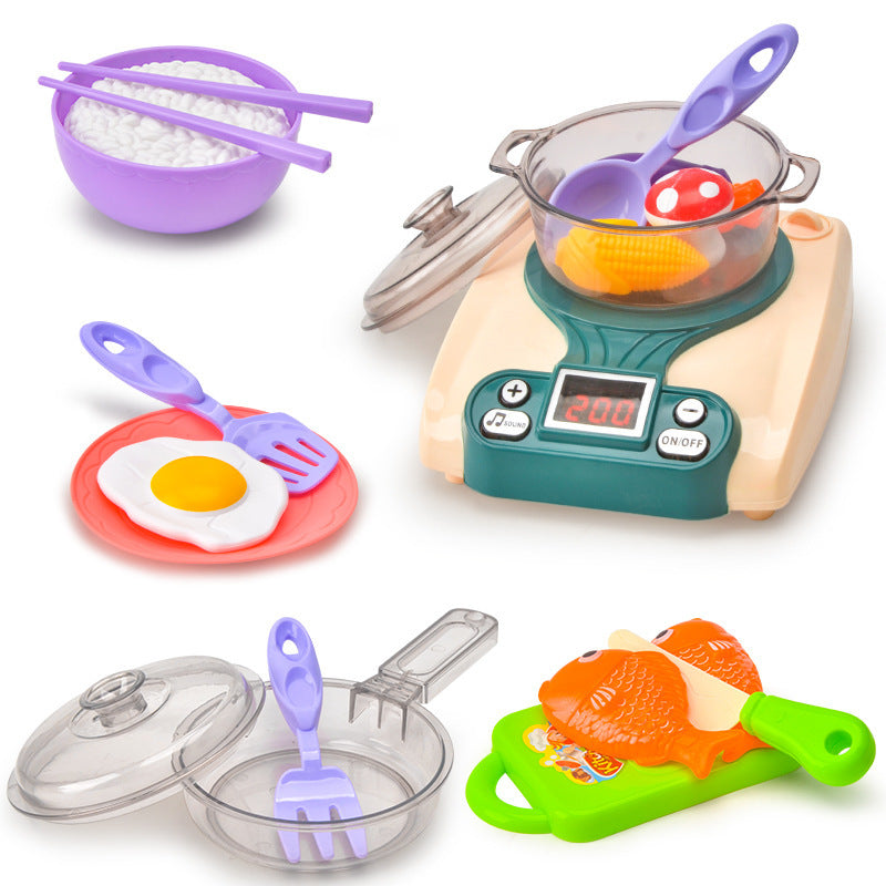 Play kitchen induction cooker toy - close-up detail