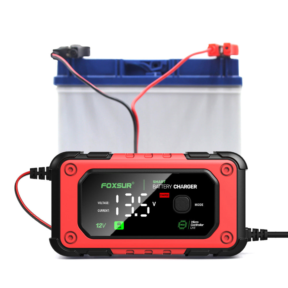 12V 7A smart battery charger - connected to car battery